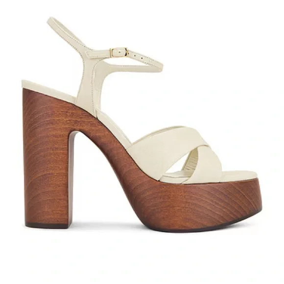 Saint Laurent Bianca Platform Sandals Beige Women’s EU 41/US 11 - Picture 1 of 7